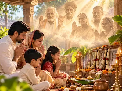 पितृ पक्ष में पितरों के नाम-गोत्र से गौ-सेवा और ब्राह्मण भोज-दक्षिणा - शास्त्रों के अनुसार पितरों के आशीर्वाद की प्रार्थना: आयु, आरोग्य, धन और संतान की कामना